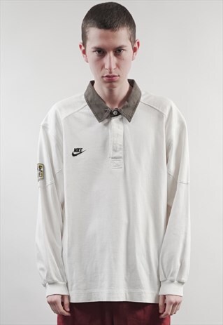 VINTAGE 90'S NIKE CONTRAST COLLAR POLO SWEATER