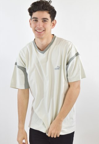 VINTAGE BEIGE PUMA 90S SPORTS T SHIRT