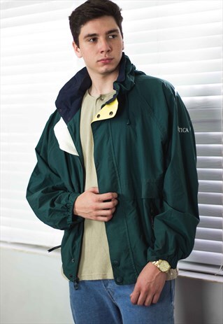 VINTAGE NAUTICA JACKET LOGO 90S L 16.6