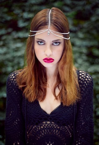 SILVER HEADCHAIN, HEADCHAIN, BOHO HEADCHAIN