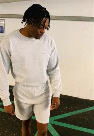 TRUTHWEAR GREY ESSENTIAL SHORTS AND SWEATSHIRT TRACKSUIT