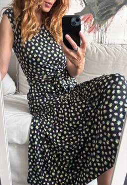 Maxi Fruit print Boho Summer Dress With Pockets - Small