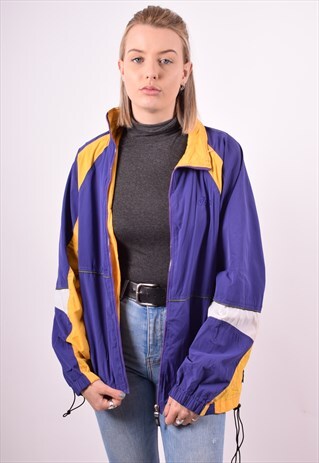 ASICS WOMENS VINTAGE JACKET LARGE PURPLE 90S