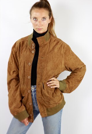 OVERSIZE VINTAGE SUEDE JACKET BROWN