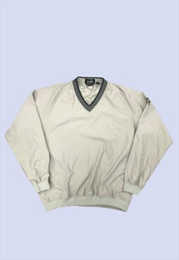 Beige Windbreaker Jacket Mens Medium Pullover Casual