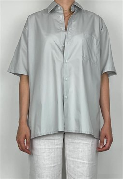 YSL Vintage Shirt Yves Saint Laurent 90s Mens Grey Cotton