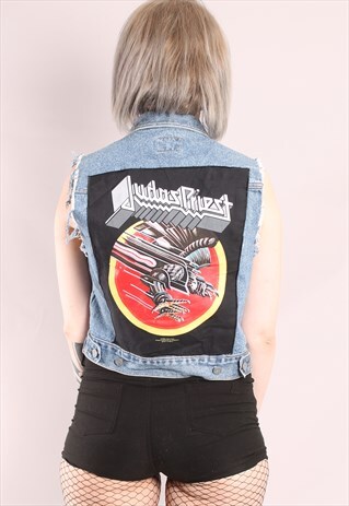 VINTAGE CALVIN KLEIN REWORKED DENIM JACKET JUDAS PRIEST