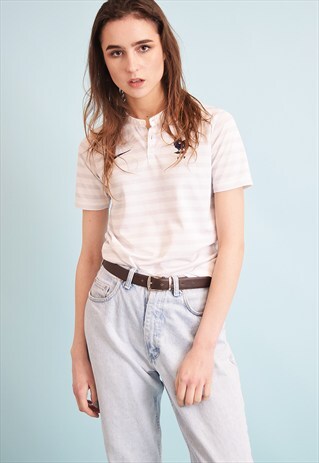 90'S RETRO NIKE STRIPED SPORTS JERSEY T-SHIRT TEE
