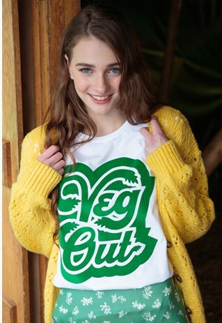 VEG OUT WOMEN'S SLOGAN T-SHIRT