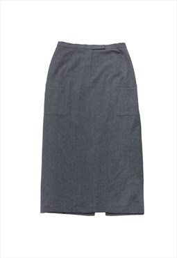Vintage grey maxi skirt with slit at back