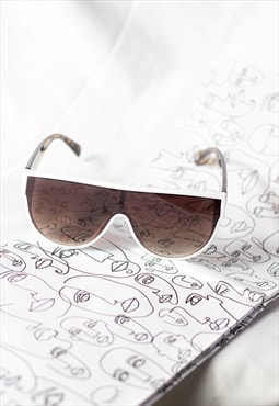 White Flat Top Full Lens Sunglasses