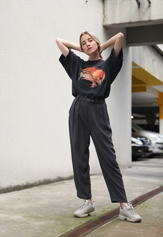 VINTAGE 90'S HIGH WAIST TROUSERS GREY