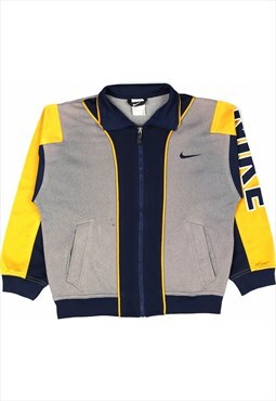 Vintage 90's Nike Fleece Retro Track Jacket Blue, Grey,