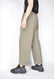 VINTAGE GREY CLASSIC STRAIGHT 80'S WOOL SUIT TROUSERS 