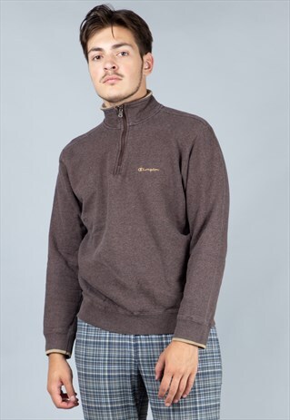 VINTAGE SMALL LOGO 1/4 ZIP CHAMPION SWEATSHIRT