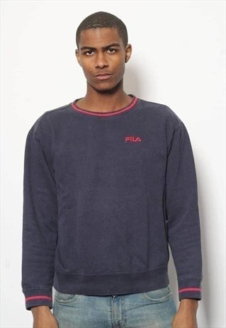 VINTAGE FILA LOGO SWEATSHIRT BLUE