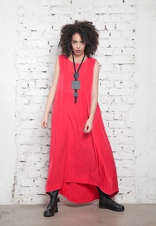L SUMMER PLUS SIZE MAXI DRESS/ DRAPED LOOSE OVERSIZE DRESS