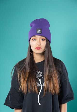 CLASSIC LOGO BEANIE IN PURPLE