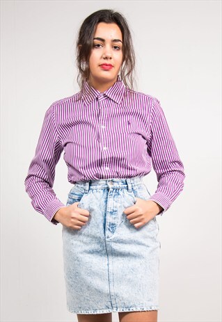 90'S VINTAGE PURPLE STRIPE RALPH LAUREN SHIRT