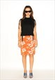 Vintage Y2K floral midi skirt in orange