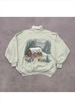 Vintage Christmas Sweatshirt Women's L