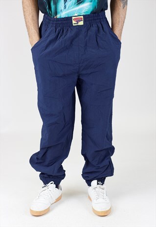 VINTAGE 90S NAVY SHELL TRACKSUIT BOTTOMS
