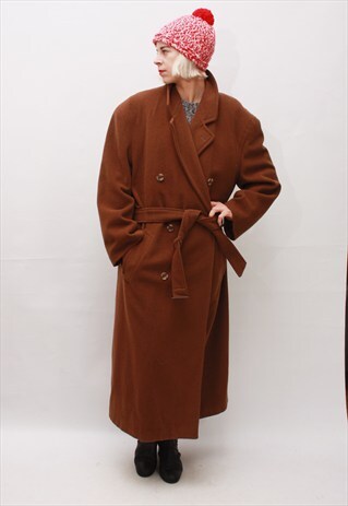 VINTAGE 80'S CLASSIC AWESOME BROWN WINTER TRENCH