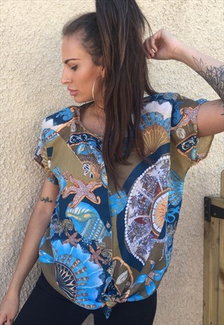 PATTERNED OVERSIZED RETRO VINTAGE FESTIVAL SHIRT