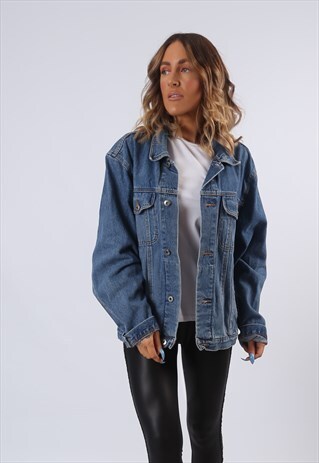DENIM JACKET ANGELO LITRICO OVERSIZED FITTED UK 16 (B61A)