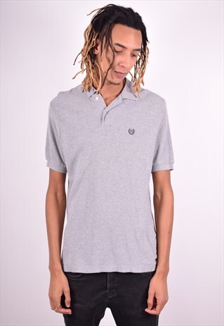 CHAPS RALPH LAUREN MENS VINTAGE POLO SHIRT MEDIUM GREY 90'S