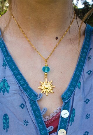 HANDMADE GOLD SUN DAINTY CHAIN