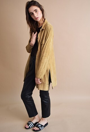 90'S RETRO REAL SUEDE BOHO OVERSIZED SHIRT TOP