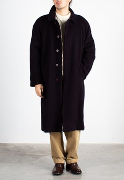Men's Wool And Cashmere Navy Coat