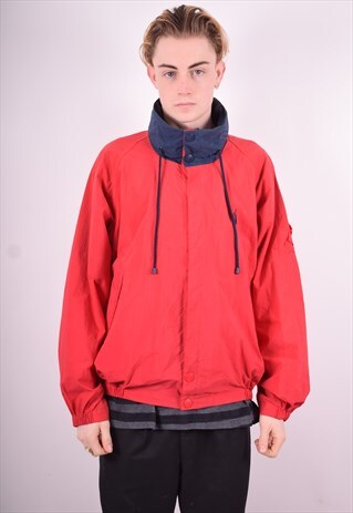 NAUTICA MENS VINTAGE JACKET LARGE RED 90'S