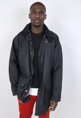 VINTAGE 90S BLACK WAX JACKET