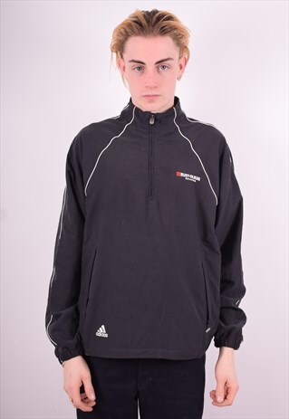 ADIDAS MENS VINTAGE PULLOVER TRACKSUIT TOP JACKET 90'S