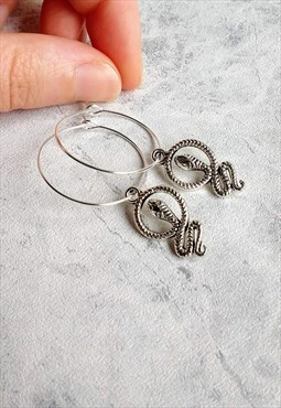 Medusa Snake Hoop Earrings