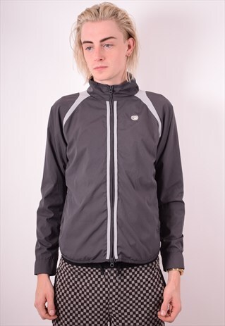 NIKE MENS VINTAGE TRACKSUIT TOP JACKET MEDIUM GREY 90S