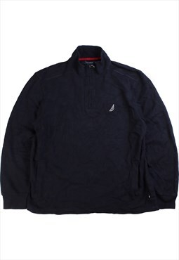 Vintage  Nautica Sweatshirt Quarter Zip Navy Blue XXLarge