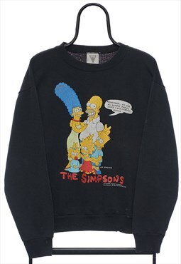 Vintage 90s The Simpsons Graphic Black Sweatshirt Mens