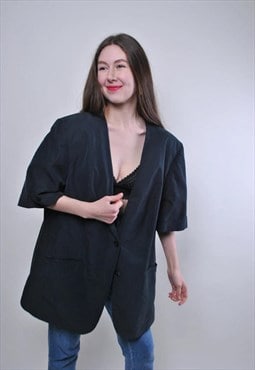Vintage oversized short sleeve black blazer jacket