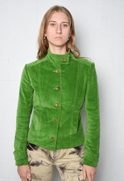 Vintage Y2K 00s KATIA G. ITALIA lime velvet jacket blazer