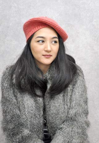 90S PINK WOOL BERET