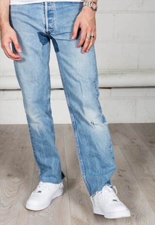 LEVI'S VINTAGE LEVI STONE WASH RIPPED 501 JEANS