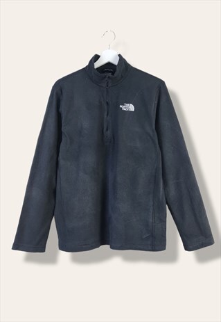 VINTAGE THE NORTH FACE FLEECE QUARTER ZIP JACKET IN BLACK M