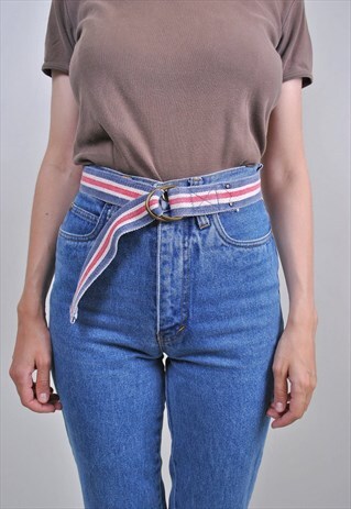 90S GRUNGE STRIPED MINIMALIST BELT