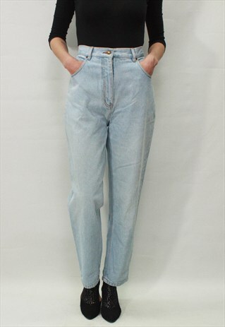 VINTAGE 90' AMAZING CLASSIC COOL BLUE DENIM MOM JEANS