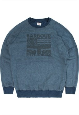 Vintage 90's Barbour Sweatshirt Barbour Steve McQueen Navy