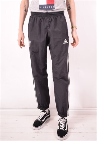ADIDAS MENS VINTAGE TRACKSUIT TROUSERS MEDIUM BLACK 90S
