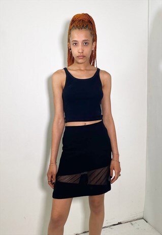 VINTAGE 90S BLACK MINI SKIRT